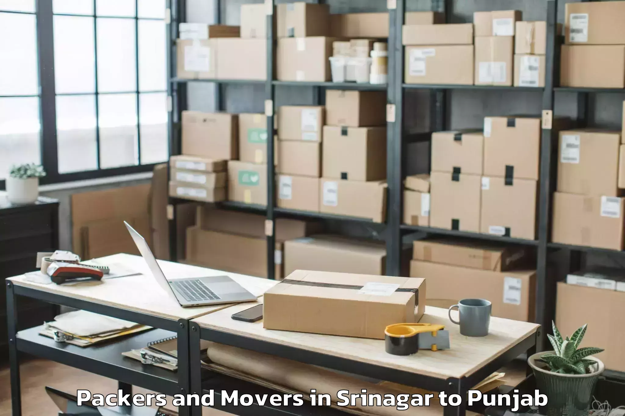 Trusted Srinagar to Faridkot Packers And Movers